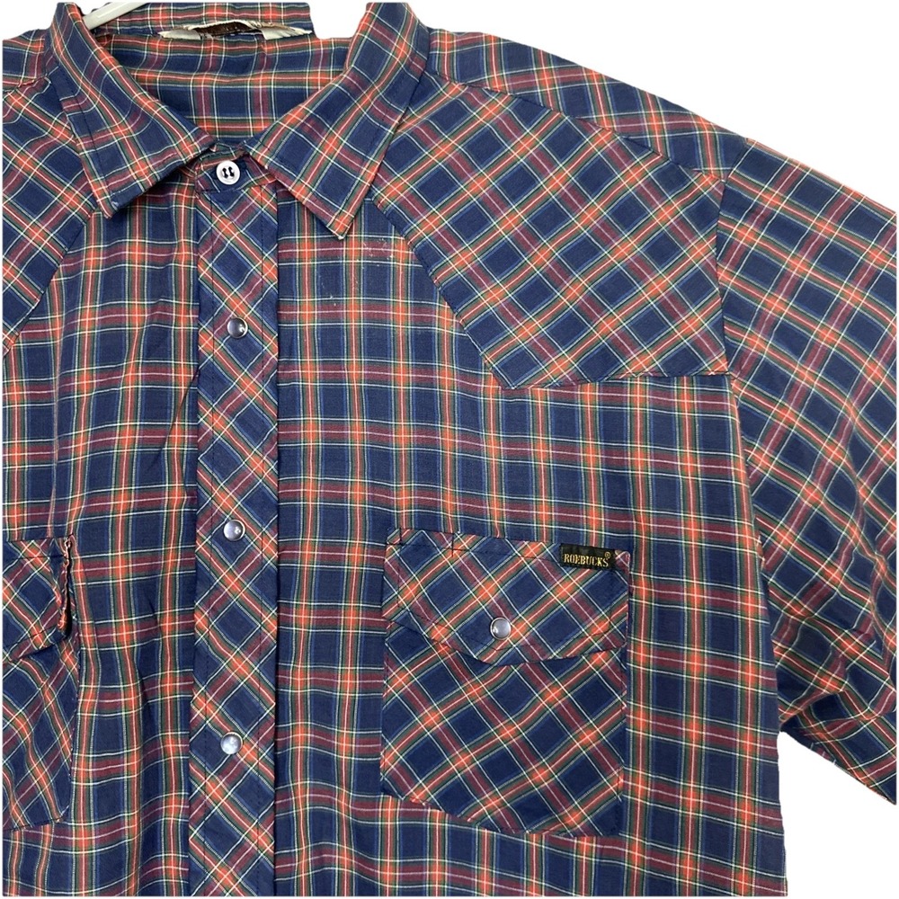 Vintage 1980s Sears Roebuck Co. Men's Shirt‎ Pearl Western Long Sleeve XL
